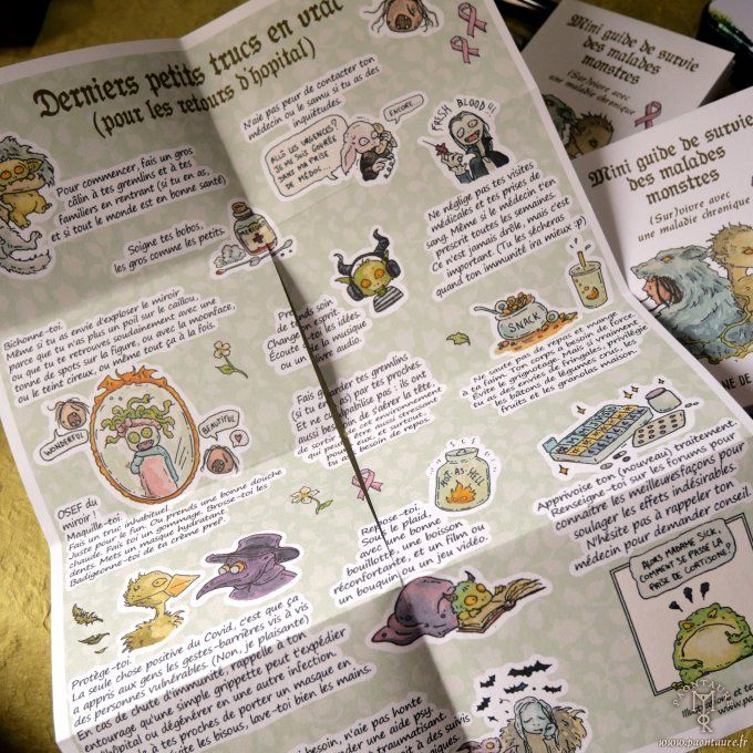 Selfcare mini zine - mini guide de survie des malades monstres - Vivre avec une maladie chronique