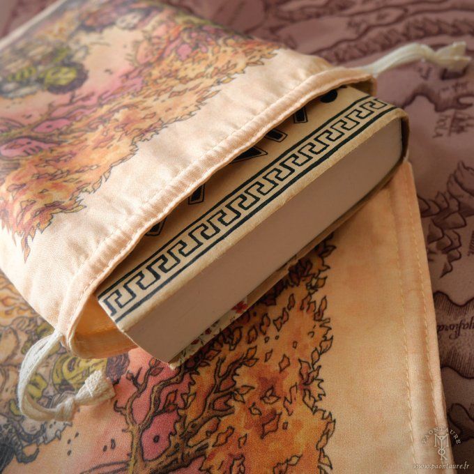 Pochon pochette tote en coton à cordon - accessoire fantasy geek jeux de rôle