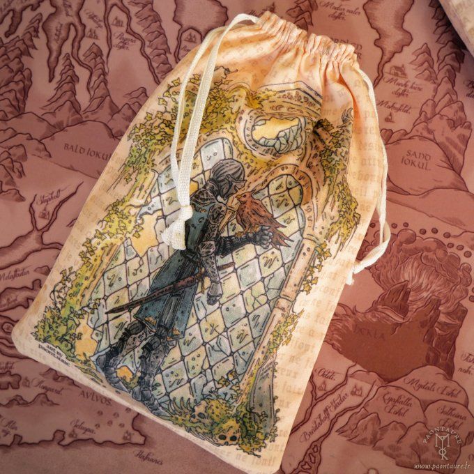 Pochon pochette tote en coton à cordon - accessoire fantasy geek jeux de rôle