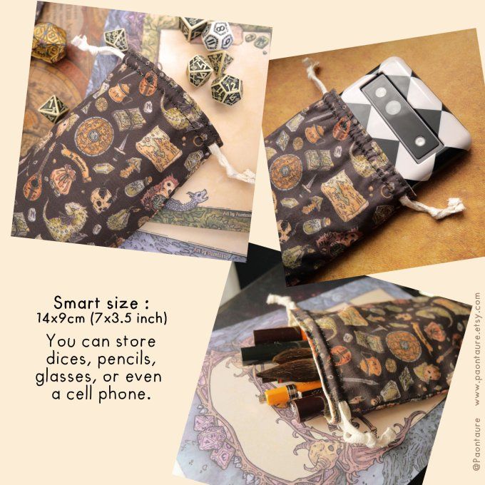 Pochon à dés en coton - étui à lunettes vapote