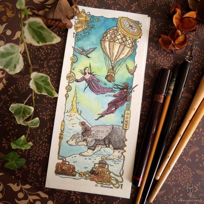 LES ROYAUMES DU NORD - Oeuvre originale - Crayon graphite, encre et aquarelle