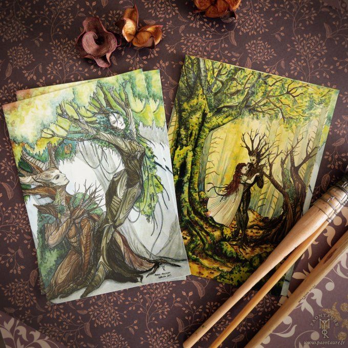 AMONG THE ENTS - Lot de 2 cartes postales