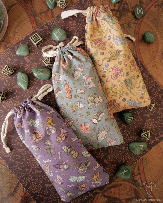 GOULES DRAGONS ET ELFES - Pochon à dés en coton - étui à lunettes vapote - Copie