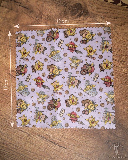 Petit chiffon à lunettes microfibre avec motifs gobelins ou goules