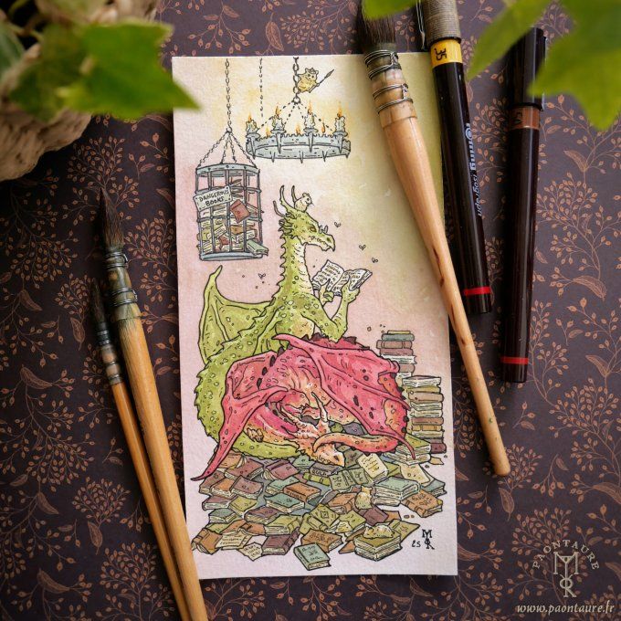 Juste un dernier chapitre - Oeuvre originale - Crayon graphite, encre et aquarelle