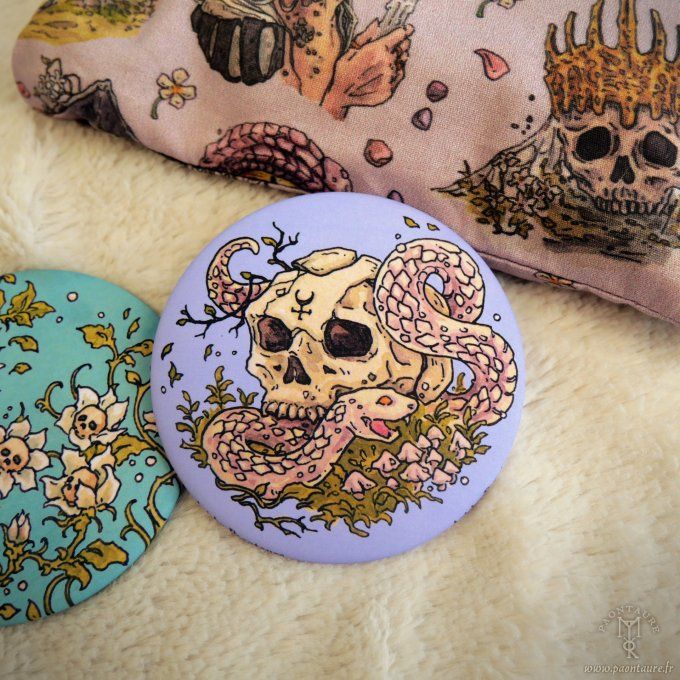 Miroir de poche illustré dark fantasy